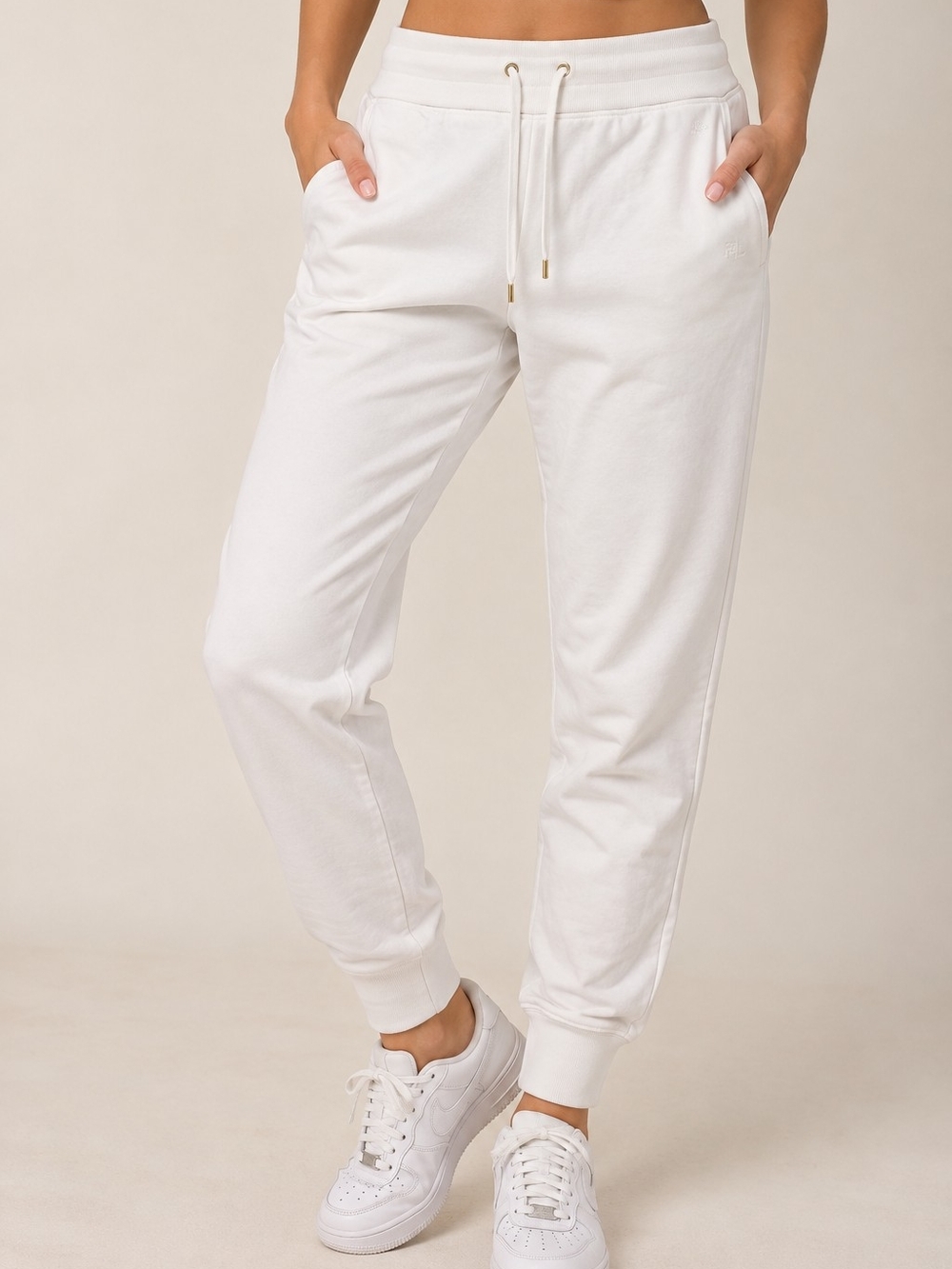 Polo Ralph Lauren Womens Medium Cream Sweatpants Jogger Joggers
